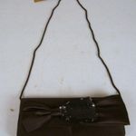 La Regale New with Tags Black Satin Bow Crossbody Photo 2