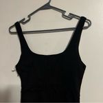 Socialite  Dress Midi Black Slit Sleeveless Tank Cocktail Formal Neutral Photo 6