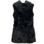 ANGL Black 100% Fur Sleeveless Hooded Coat Size S Photo 6
