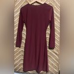 Leith  Women's Maroon Red Ruched Long Sleeve Dress,V Neck,Size S, Great Condition Photo 3