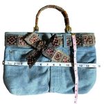 Vintage Braciano Denim Shorts Purse Handbag Belt Pockets 90s Blue Photo 3