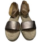 Splendid  Sz 8.5 Pink Rose Gold Metallic Leather Ankle Strap Espadrilles Sandals Photo 3