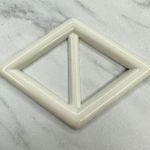 Vintage Plastic White Scarf Slide Shirt Tie Bar Belt Buckle Photo 4