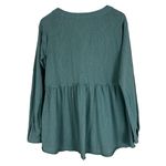 Kori America Blouse Women S Oversized Teal Green Tiered Peplum Lagenlook Country Photo 3