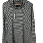 Lucky Brand  Black & White Stripe Cowl Neck Lightweight Sweatshirt S Photo 1