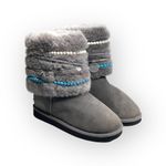 Rare: Tylie Malibu ✿ Turquoise Bead Embellished Shearling Boots Boot ✿ Slate ✿ 7 Gray Photo 8