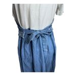Vtg 90s Alexandra Lee‎ Denim Prairie Jumper Dress Lace Trim Tie Back Women's XL Blue Photo 2