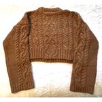 ZARA  Cable Knit Sweater Taupe Brown Photo 11