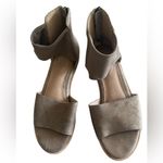 Eileen Fisher  Two Piece Ankle Mesh Strap Suede Open Toe Sandals Photo 4