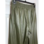 Aerie Offline Real Luxe Wide Leg Olive Green Vegan Leather Pants Medium Photo 3