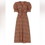 Revolve RTR Love, Whit Dotted Puffed Sleeve Midi Dress Small Photo 2