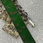 Vintage Charm Bracelet Political GOP Elephant Bell 60s Luck Silver Tone Photo 5