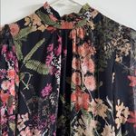 Floral Long Sleeve Mock Neck Dress Black Size 2 Photo 1