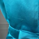 Rickie Freeman for Teri Jon Turquoise Silk Sheath Dress 12 Blue Photo 6