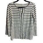 Sophie Max Womens Blouse Size Medium Striped Cotton Blend Capsule Wardrobe Photo 0