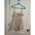 Princess Polly Cream & Tan Linen Playsuit Romper – Size 8 Photo 4