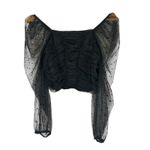 Blashe Crop Top Womens M Black Polka Dot Mesh Puff Sleeve Coquette Whimsigoth Size M Photo 1