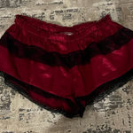 Flora Nikrooz  Red Satin Lace Shorts Size Small Photo 0