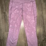 Zyia  Active Light Lilac Purple Floral Print Cropped Leggings Size 4 EUC Pockets Photo 8