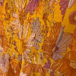 Hello Molly  Orange Floral Maxi Dress L – Tie Strap Boho Vacation Resortwear NWT Photo 8