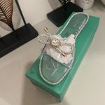 Lauren Lorraine Elegant Rhinestone Embellished Slide Sandals Size 9.5 by   Photo 1