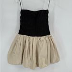 Dissh Stevie Black And Stone Strapless Bubble Skirt Mini‎ Dress size 10 Tan Photo 5
