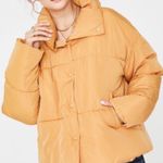 Free People Beige Gold Puffer Jacket Photo 0