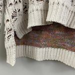 POL Almond White Soft Knit Pom Pom Drawstring Sweater Hoodie Photo 6