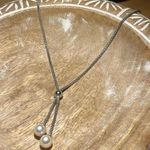 Sterling Silver Pearl Lariat 925  Italy Necklace Photo 0