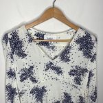 Ba&sh  Bruce microfloral print shirred v-neck blouse in ecru size M Photo 3