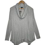 EXPRESS New Sweater Womens XS Gray Cowl Neck Asymmetrical Drop Shoulder Soft Photo 0