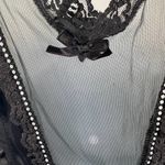 Vintage Emil Bole Lingerie Lace Mesh V Neck Bodysuit Bridal Black Size M Photo 4