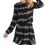 Mud Pie  Fina Flounce Floral Dress Elastic Waist Band Black Grey - size S Photo 0