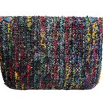 America & Beyond Tweed and Bead Beaded Shoulder Bag Clutch Crossbody Black Photo 4
