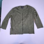 Grace Elements Petite Olive Green Button Down 3/4 Sleeve Cardigan Sweater Photo 5