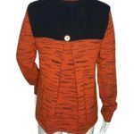 Haiku Sweater Womens Size S Orange Black Marled Knit Crochet Accents Square Neck Photo 3