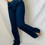 Xhilaration Y2K Rhinestone embellished dark denim mid waist slit flare jeans Photo 3