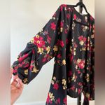 Libian Women’s Plus Size 3X Black Red Floral Open Front Kimono Duster Cardigan Photo 2