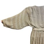 Vintage Sybil California Striped Maxi Dress Batwing Sleeve Belted Size Medium** Tan Photo 4