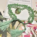 Melrose and Market Green Beaded Bracelet genuine stone adjustable NEW nickel free Photo 0