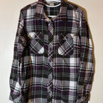 Duluth Trading Co Plaid Flannel Shirt Size Medium Purple Photo 0