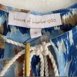 House of Harlow 1960 Zoey Blue Ruffle Cap Short Sleeve Blouse Top Small MSRP $88 Photo 5