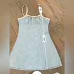 ASOS  Denim Mini Dress Lace Detail Size 6 Medium Photo 5