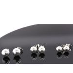 Boutique NEW Rhodium 925 Sterling Silver Ball Stud Earrings Classic Round‎ Sphere, 6mm Photo 10