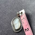 Artisan  950 Sterling Silver Mother of Pearl Asymmetrical Pendant Necklace Photo 7