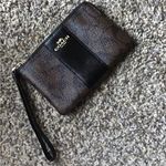 Coach  Brown and Black Signature Wristlet Photo 2