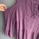 Wallflower Asymmetrical Purple Flutter Sleeve Blouse Photo 3