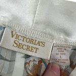 Victoria's Secret Vintage  Gold Label Blouse Floral White Striped Satin Womens L Photo 3