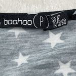 Boohoo Cold Shoulder Crop Top Womens Size 8 Black White Stars Print Bell Sleeves Photo 8