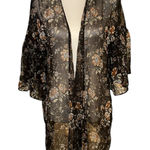 American Eagle  Medium Sheer Cardigan Black Blue White Photo 0